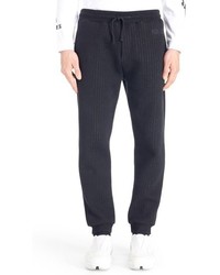 Navy Vertical Striped Sweatpants