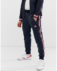 Pretty Green Ribbed Track Pant In Navy