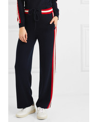 Chinti and Parker Trapeze Striped Cashmere Track Pants
