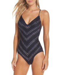 Navy Vertical Striped Swimsuit