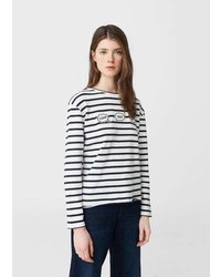 Navy Vertical Striped T-shirt