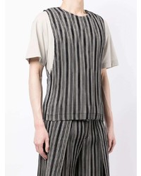 Homme Plissé Issey Miyake Leno Striped Pleated Vest Top