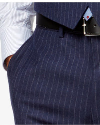 Ryan Seacrest Distinction Slim Fit Blue Flannel Chalk Stripe Vested Suit Only At Macys