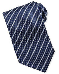 Brioni Striped Textured Silk Tie Navy