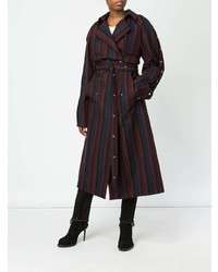 Rokh Double Breasted Striped Trench Coat