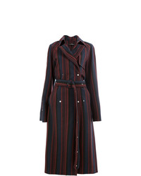 Rokh Double Breasted Striped Trench Coat