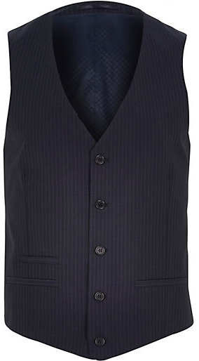 navy pinstripe vest