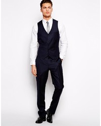 Asos Slim Fit Vest In 100% Wool