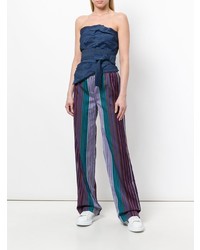 Ps By Paul Smith Striped Wide Leg Trousers