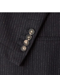 Massimo Alba Blue Benetti Slim Fit Pinstriped Wool Blazer