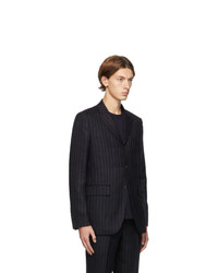 Comme des Garcons Homme Deux Navy Wool Pinstripe Blazer