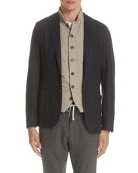 Eleventy Slim Fit Stripe Wool Cotton Sport Coat