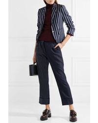 Thom Browne Striped Wool And Cotton Blend Blazer