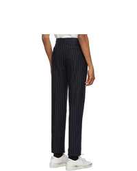 Golden Goose Navy And White Wide Stripes Trousers