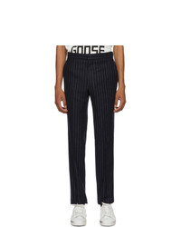 Golden Goose Navy And White Wide Stripes Trousers