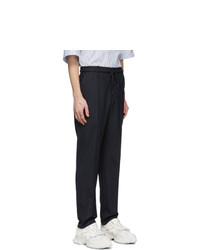 Juun.J Navy Pinstripe Trousers