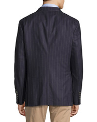 Brunello Cucinelli Double Breasted Wool Blend Jacket Navy Blue