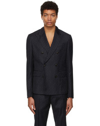 Amiri Navy Repeating Double Breasted Blazer
