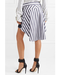 Monse Wool Blend Drill And Striped Voile Mini Skirt