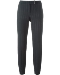 Navy Vertical Striped Wool Pants