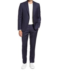 Jack Victor Esprit Contemporary Fit Navy Pinstripe Wool Suit