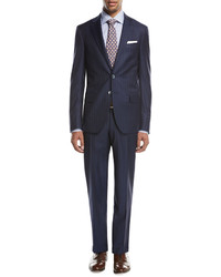 Isaia Gregorio Striped Wool Two Piece Suit Navy