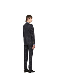Gucci Navy Gg Pinstripe Suit