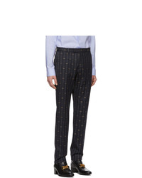 Gucci Navy Gg Pinstripe Suit
