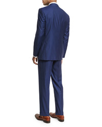 Canali Striped Wool Two Piece Suit Blue