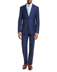 Canali Striped Wool Two Piece Suit Blue