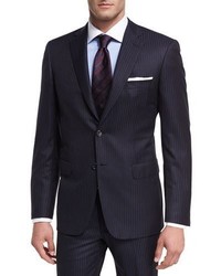 Brioni Tonal Stripe Wool Two Piece Suit