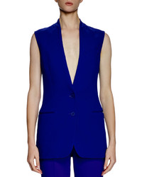 Stella McCartney Collarless Two Button Vest Blue Bird