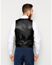 Asos Brand Slim Waistcoat In Navy