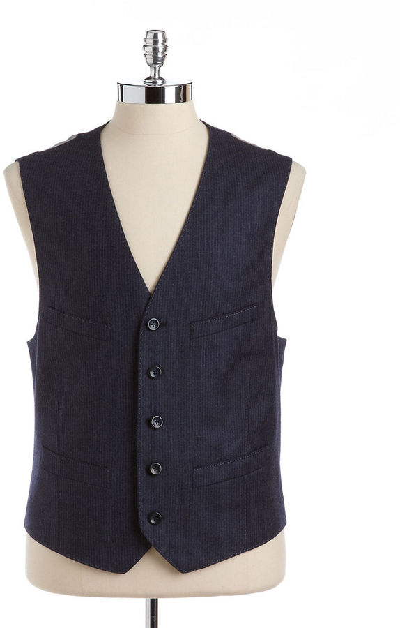 Black Brown 1826 Wool Two Tone Pinstripe Vest | Where to buy & how to wear