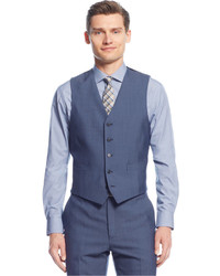 Ryan Seacrest Distinction Blue Sharkskin Vest