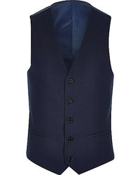 River Island Blue Tailored Suit Vest