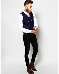 Asos Brand Slim Fit Vest In Cotton