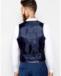 Asos Brand Slim Fit Vest In Navy