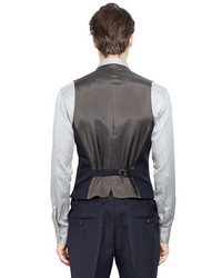Double Breasted Wool Jacquard Vest
