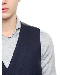 Double Breasted Wool Jacquard Vest