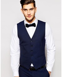 Selected Homme Tuxedo Vest With Jacquard In Skinny Fit