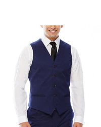 JF J.Ferrar Jf J Ferrar Bright Blue Stretch Suit Vest Slim
