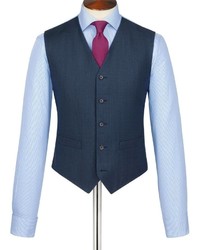Charles Tyrwhitt Mid Blue Spencer Birdseye Slim Fit Business Suit Vest