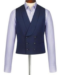 Charles Tyrwhitt Navy Abercorn Wool Linen Slim Fit Vest