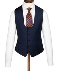 Charles Tyrwhitt Navy Herringbone Yorkshire Worsted Slim Fit Luxury Suit Vest