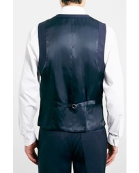 Topman Navy Skinny Fit Suit Vest