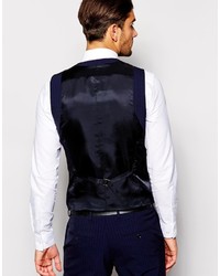 Selected Pinstripe Vest In Slim Fit