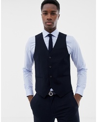 ONLY & SONS Skinny Waistcoat In Navy
