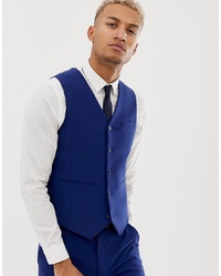ASOS DESIGN Super Skinny Suit Waistcoat In Bright Blue