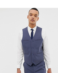 ASOS DESIGN Tall Slim Suit Waistcoat In Slate Blue